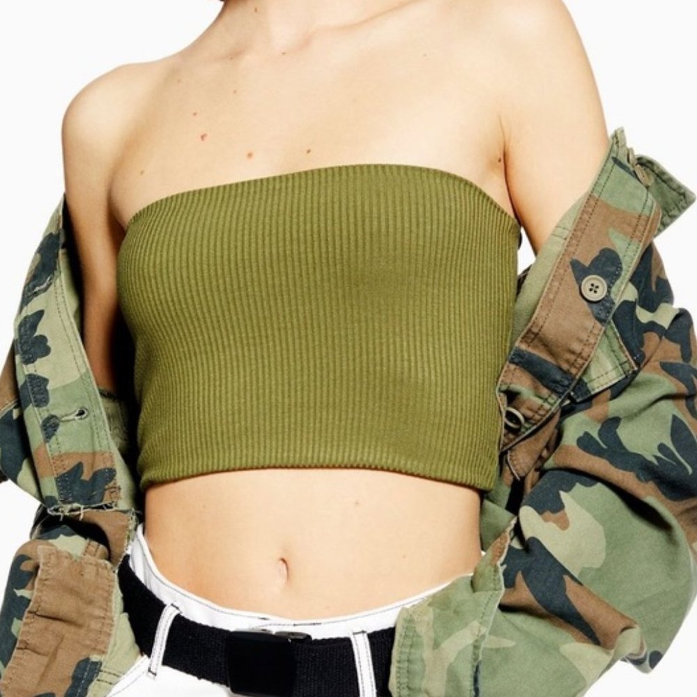 Topshop Ribbed Bandeau Tube Top
